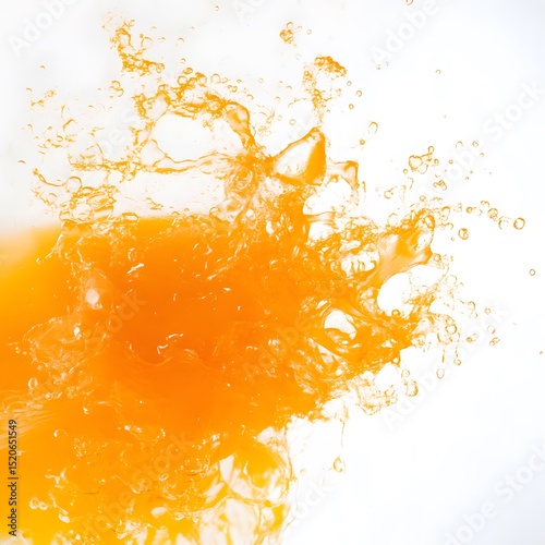 orange juice splash on white background