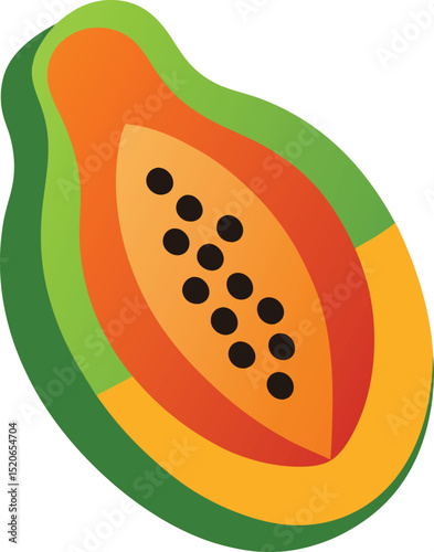 papaya seed vector illustration on white background