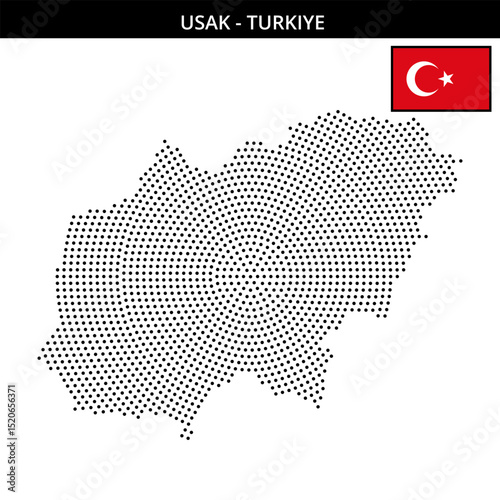 Medium circular dotted map in the USAk in Turkiye