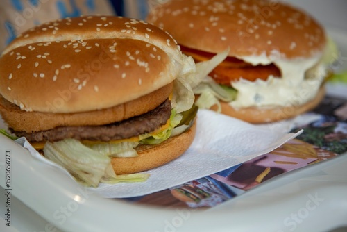 hamburger on a plate