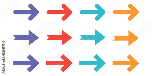 collection of colorful arrow directions