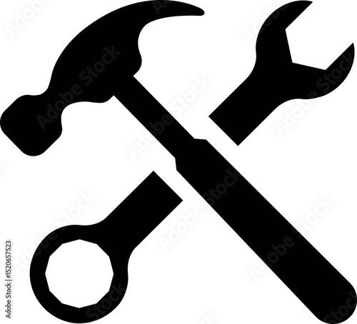 Tool repair and service icon in flat. isolated on transparent background