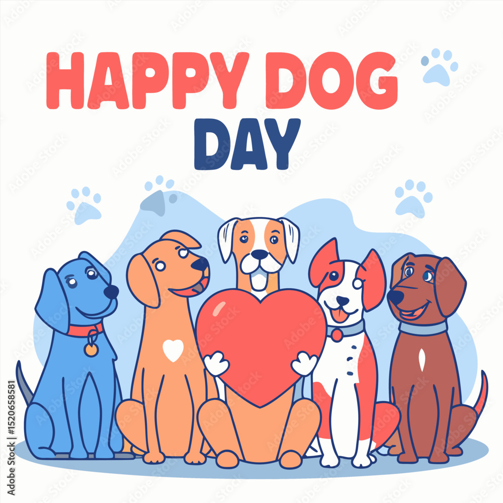 Fototapeta premium Happy Dog Day Celebrating Our Canine Companions