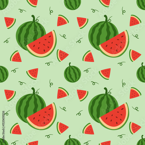 Watermelon Fruit seamless Pattern