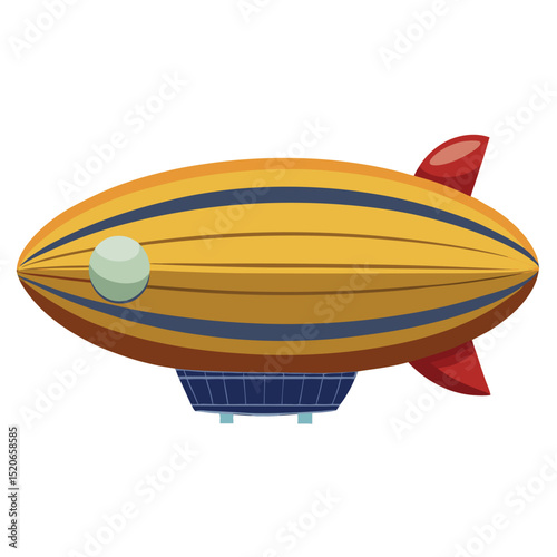 Blimp transport isolated on white background