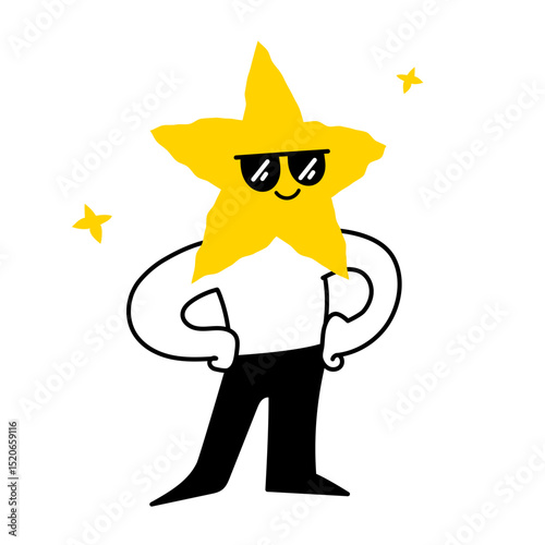 Character with star head representing leadership
