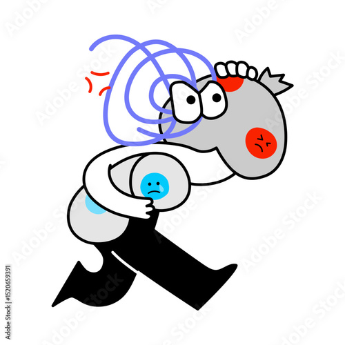 Character bottling up his emotions