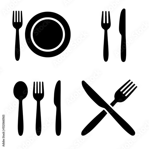 set of kitchen utensils,set of cutlery,fork spoon and knife