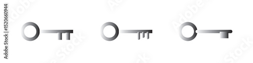 Key icon set. Key vector icon. Key symbol. isolated transparent . black outline and filled version