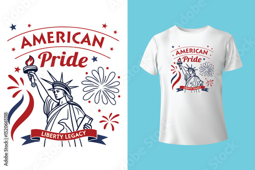 One Flag, One Nation, One Heart American t shirt design