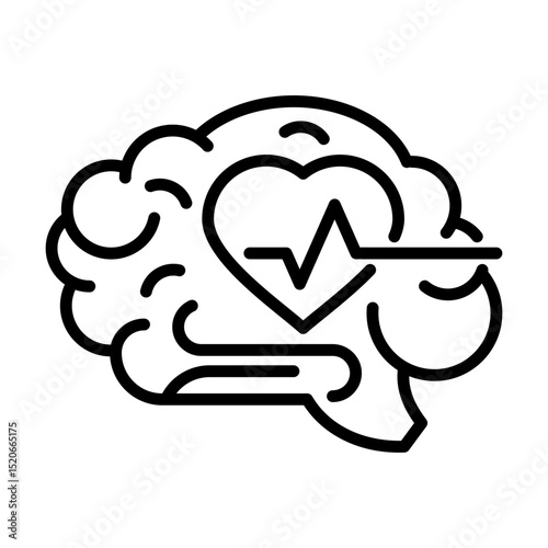 Mental Health Single icon Emotional Wellbeing and Psychological Care