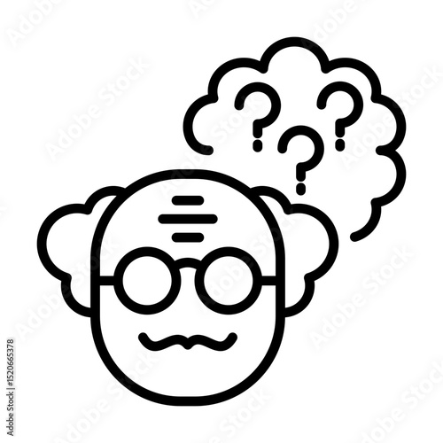 Alzheimer Single icon Neurodegenerative Disease and Memory Loss 
