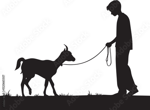Edul Al Adha, Edul Adha Mobarak, Goat & Mosque, goat illustration vector drawing
