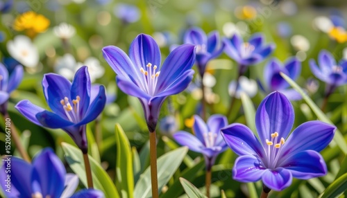 a close up of the royal bluebell (wahlenbergia gloriosa), taken with a 70 200mm telephoto lens, f/4 aperture, iso 160 photo