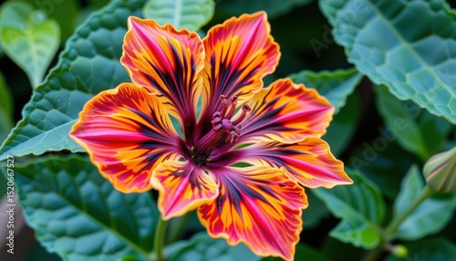 a close up of the tiger flower (tigridia pavonia), taken with a 70 200mm telephoto lens, f/4 aperture, iso 160 photo