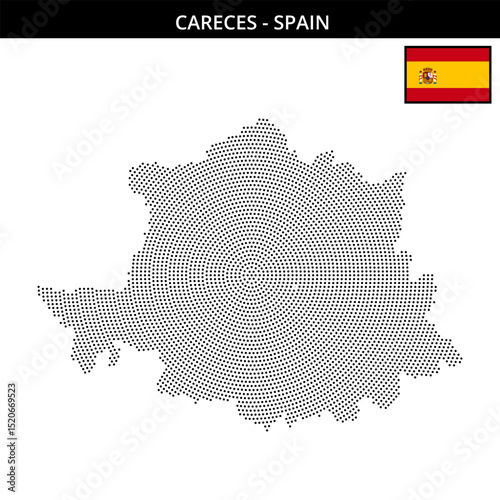 Small circular dotted map of careces in Spain