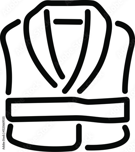 Safety vest icon vector illustration construction workwear high visibility clothing reflective gear outline