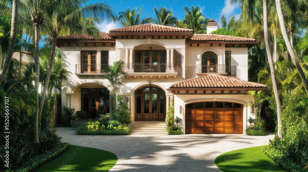 Fototapeta premium Luxurious home in a tropical setting
