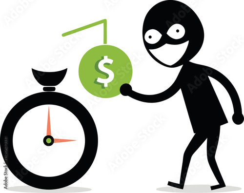 Creative Image Showing a Clock Turning Into Money