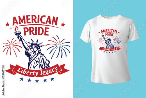 Fourth of July Independence Day America T shirt Design Vector Illustration. Happy Independence day USA 4 th July in United States of America. Vector illustration. EPS 10