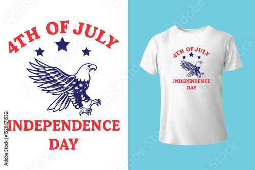 Fourth of July Independence Day America T shirt Design Vector Illustration. Happy Independence day USA 4 th July in United States of America. Vector illustration. EPS 10