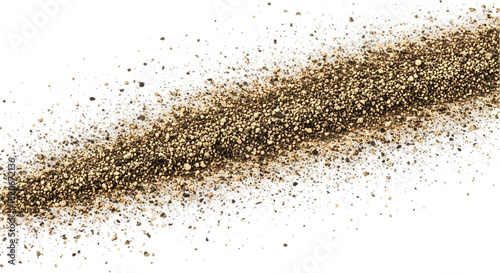 Pile of Ground Black Pepper Isolated on Black Background Close up View of Spice for Cooking and Flavoring Food