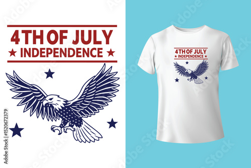 Fourth of July Independence Day America T shirt Design Vector Illustration. Happy Independence day USA 4 th July in United States of America. Vector illustration. EPS 10