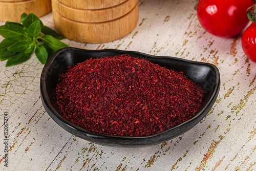 Fototapeta Naklejka Na Ścianę i Meble -  Natural organic Sumah powder for culinary