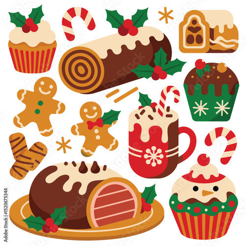 Christmas Treats Collection Festive Food Illustration