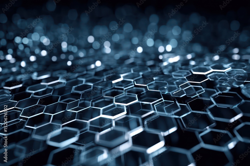 Hexagonal tech backdrop, ideal for creating designs focused on digital communication. Hexagonal tech backdrop, ideal for creating designs focused on digital communication.