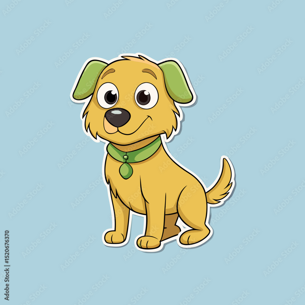 Fototapeta premium dog, animal, cartoon, puppy, cute, pet, vector, illustration, fun, happy, art, isolated, brown, funny, canine, white, love, mammal, character, animals, smiling, tail