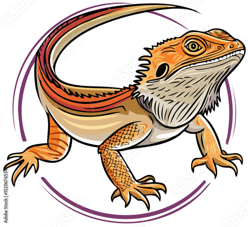 Cute Cartoon Bearded Dragon