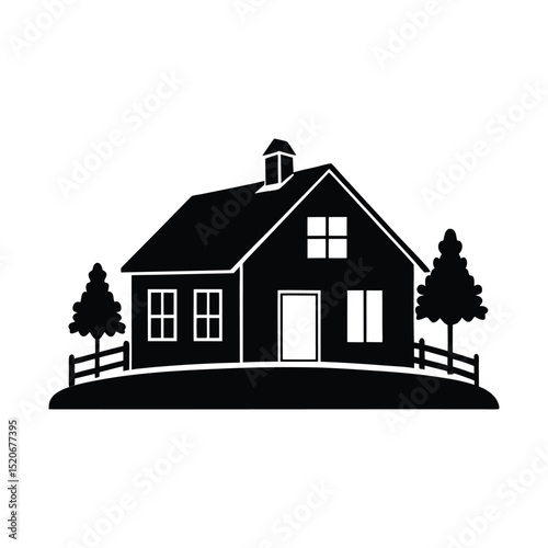 Farmhouse Silhouette Vector