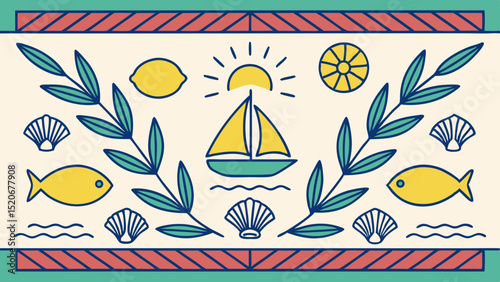 Summertime mediterranean coastal design elements