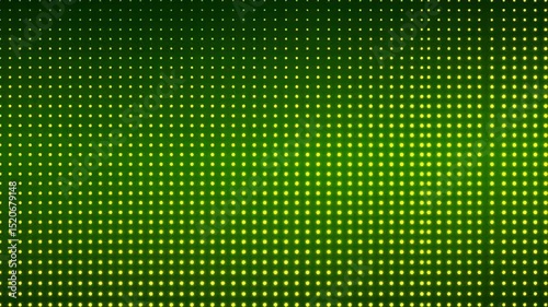 Luminous yellow dots on gradient green background