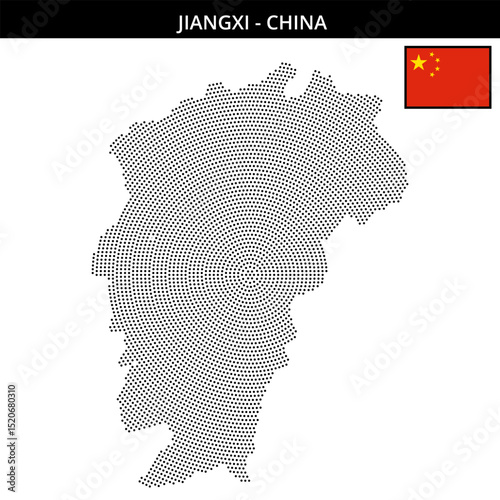 Small circular dotted map of jiangxi in China