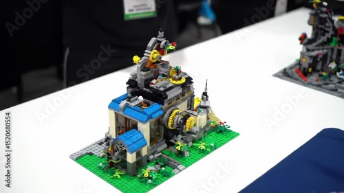 Detailed lego model building display