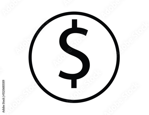 dollar sign icon dollar sign black and white simple 
   vector minimalist geometric