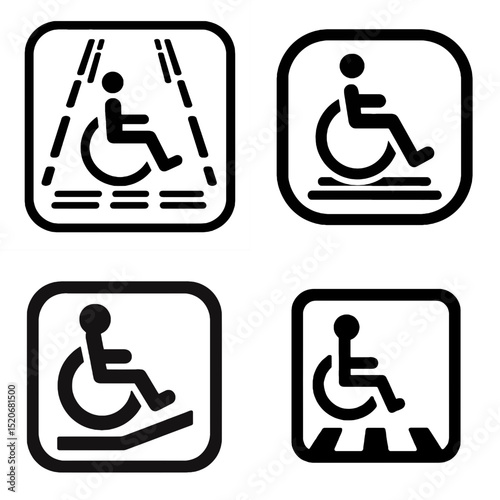 Accessibility symbols for wheelchair users in graphic design  