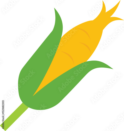 sweet corn tassel  vector on white background   