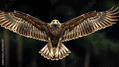 an eagle flying on a black background footage
