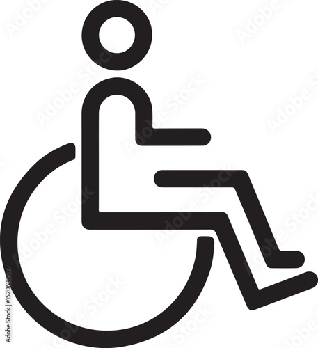 Wheelchair / handicapped access sign or symbol flat icon for websites and print 