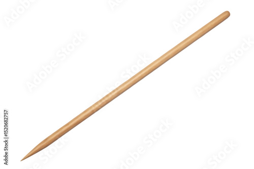 Simple Wooden Toothpick on a Black Background Perfect for Dental Care Food Presentation or Craft Projects with Clean Aesthetic