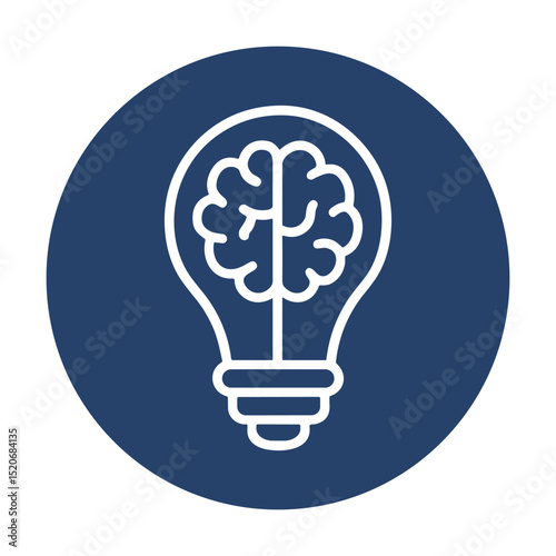 Brainy Bulb Idea Illuminates the Mind icon illustration element