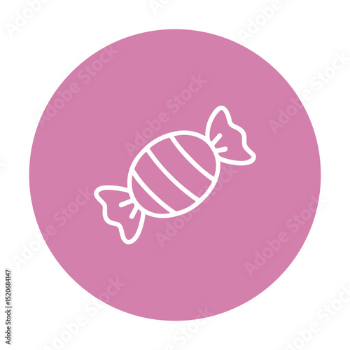 Candy icon inside pink circle icon illustration element
