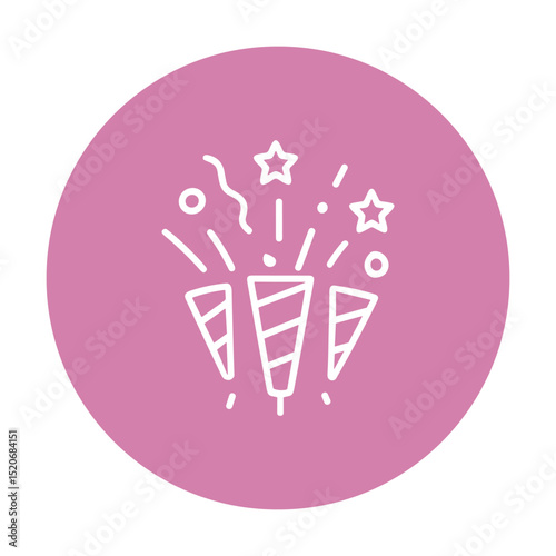 Celebratory poppers burst with joy icon illustration element