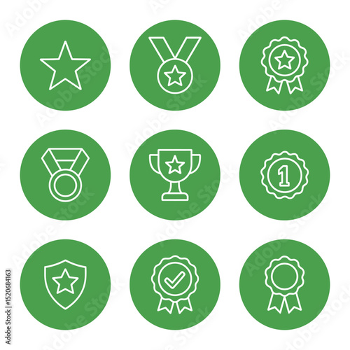 Circle icons portraying excellence and awards icon illustration element