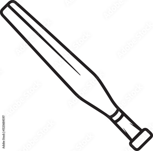 cricket bat outline vector illustration, line art