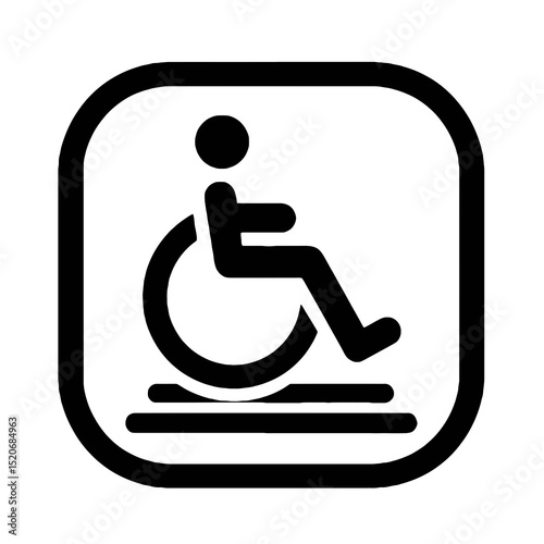 Wheelchair accessibility symbol on a flat surface  