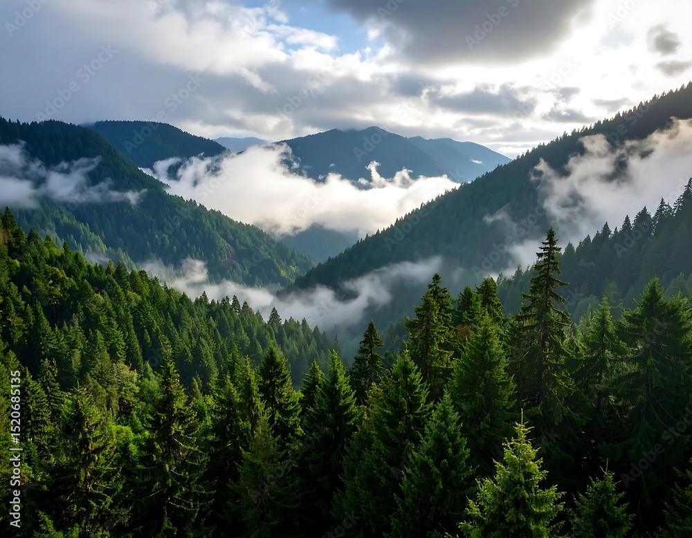 Obraz premium Misty mountain valley